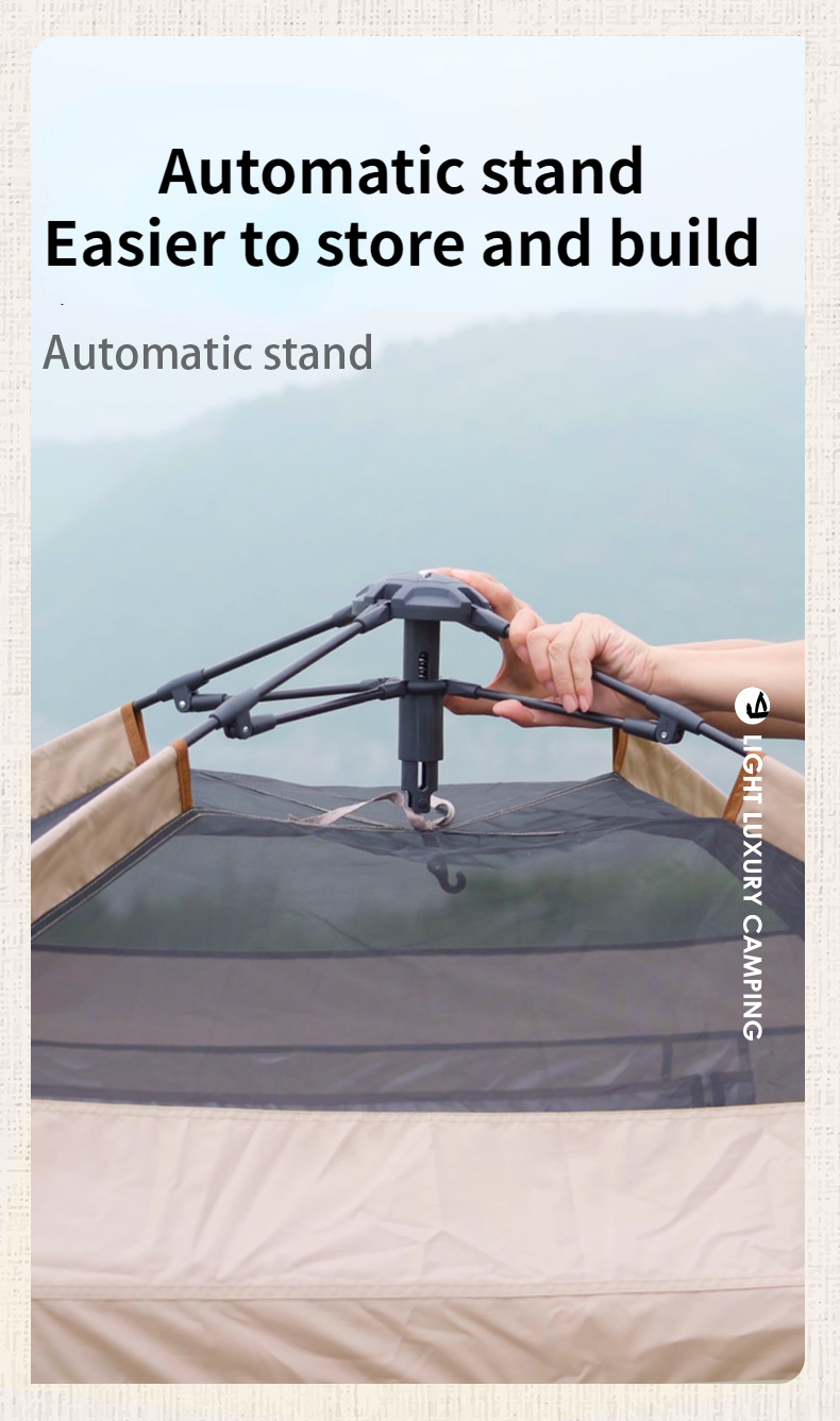 Cheap Goat Tents Outdoor Automatic Tent 150D Oxford Cloth Portable 3 4 Persons Fast Build Camping Tent With Door Awning Tarp   